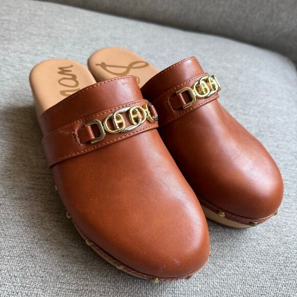 Sam Edelman Kaye Clog Slip On Chunky Brown Boho Casual Sz 8.5 - Picture 6 of 14
